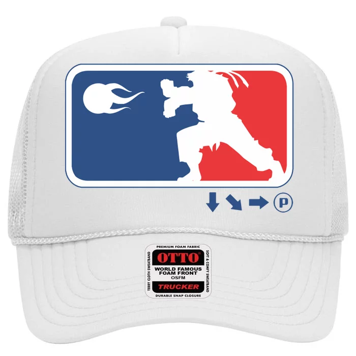 Fighters Video Game League Player Logo High Crown Mesh Trucker Hat