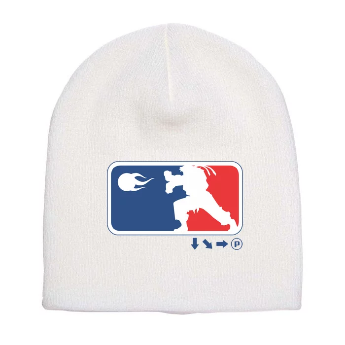 Fighters Video Game League Player Logo Short Acrylic Beanie