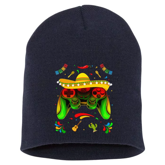 Funny Video Game Cinco De Mayo Let's Fiesta Party Short Acrylic Beanie