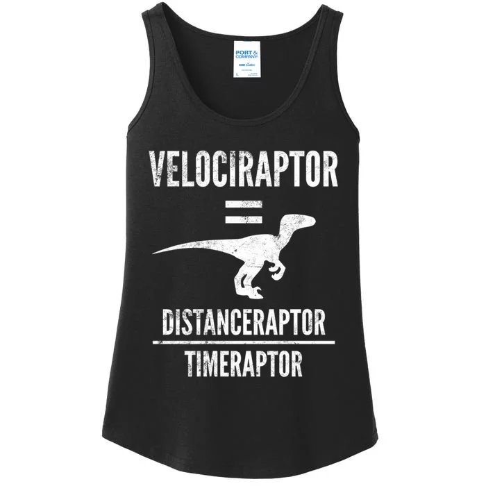 Funny Velociraptor Gift With Science Pun Dad Joke Physics Ladies Essential Tank