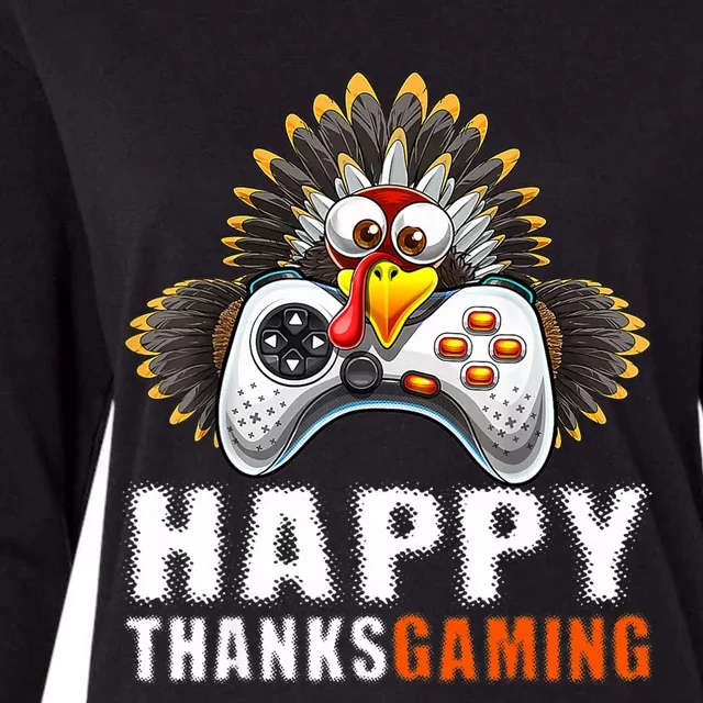 Funny Video Game Console Turkey Thanksgiving Gamers Gaming Womens Cotton Relaxed Long Sleeve T-Shirt