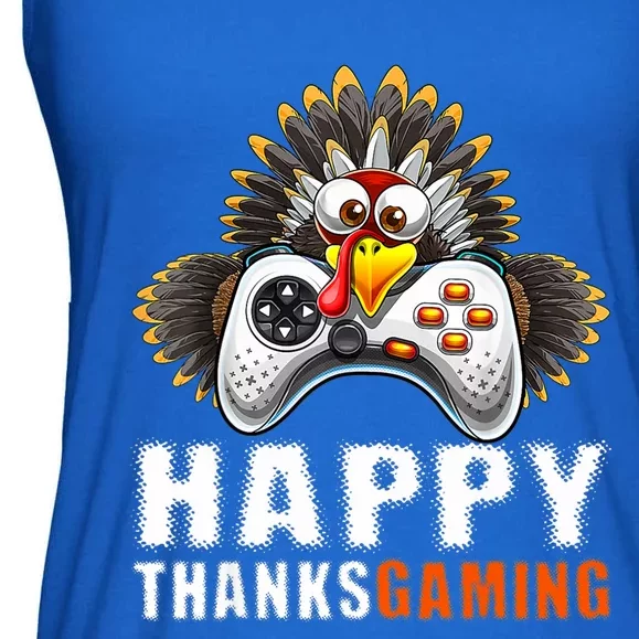 Funny Video Game Console Turkey Thanksgiving Gamers Gaming Ladies Essential Flowy Tank