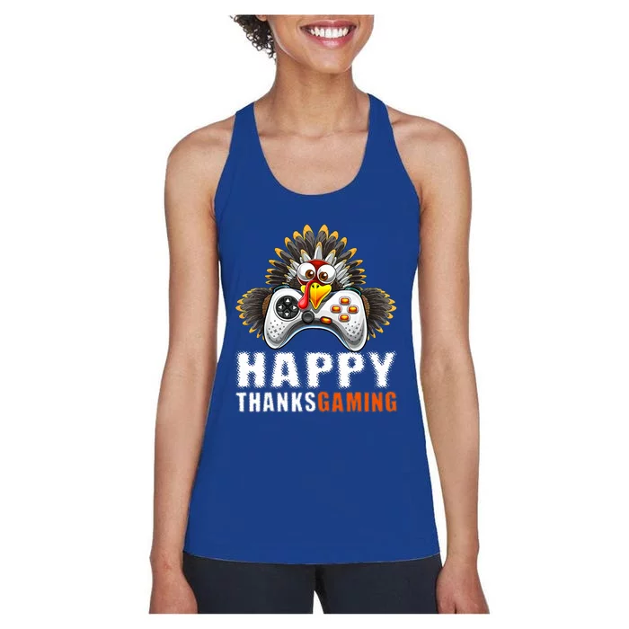 Funny Video Game Console Turkey Thanksgiving Gamers Gaming Women's Racerback Tank