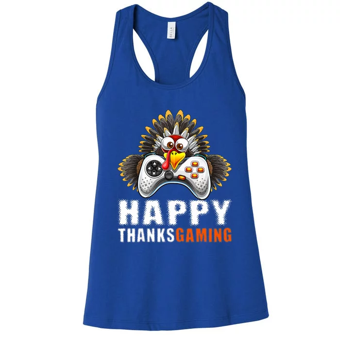 Funny Video Game Console Turkey Thanksgiving Gamers Gaming Women's Racerback Tank