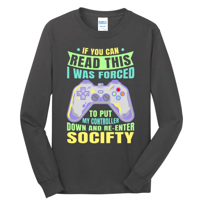 Funny Video Game Lover Geeky Gamer Nerd Gamer Gaming Addict Tall Long Sleeve T-Shirt