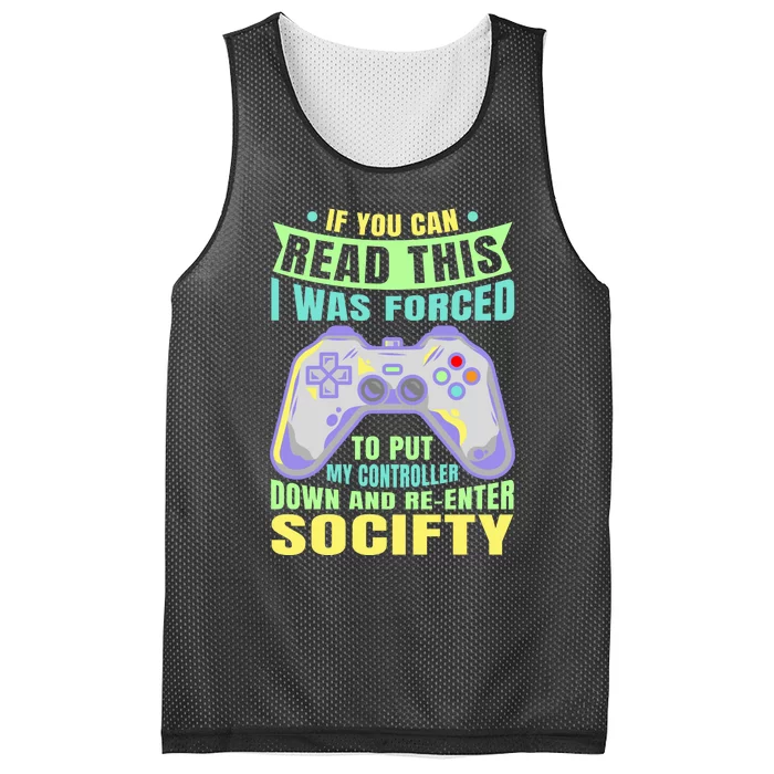 Funny Video Game Lover Geeky Gamer Nerd Gamer Gaming Addict Mesh Reversible Basketball Jersey Tank