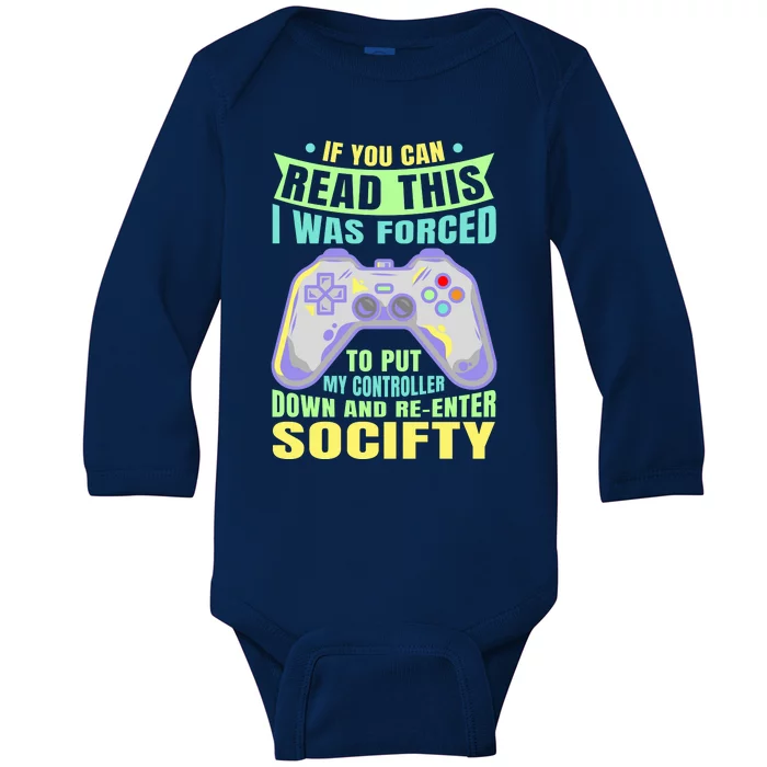 Funny Video Game Lover Geeky Gamer Nerd Gamer Gaming Addict Baby Long Sleeve Bodysuit