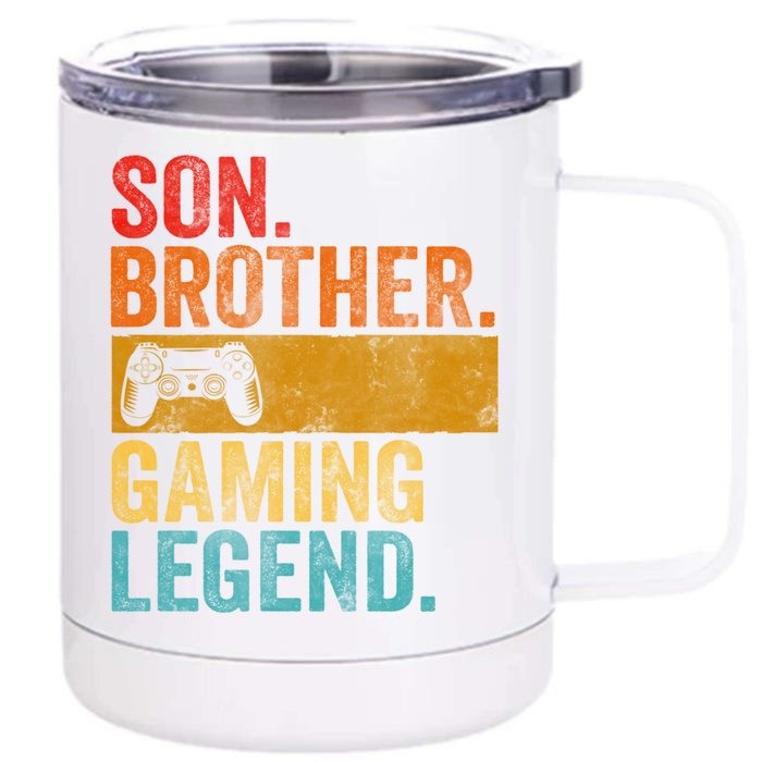 Funny Video Gamer Son Brother Gaming Legend Gift Front & Back 12oz Stainless Steel Tumbler Cup