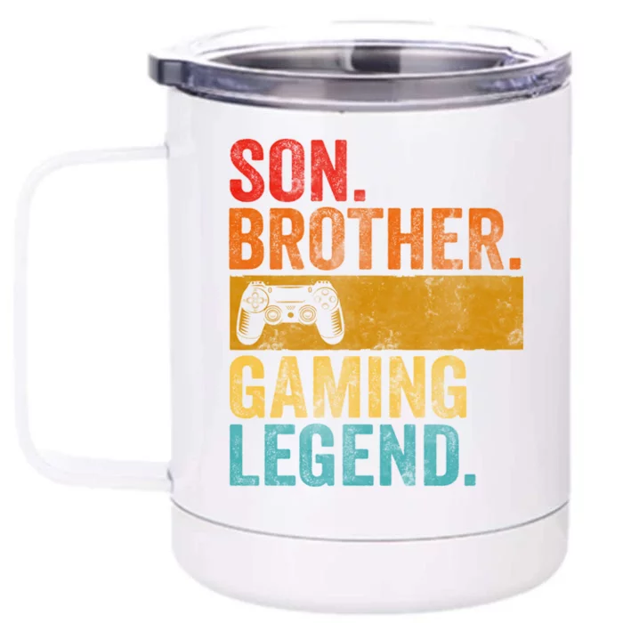 Funny Video Gamer Son Brother Gaming Legend Gift Front & Back 12oz Stainless Steel Tumbler Cup