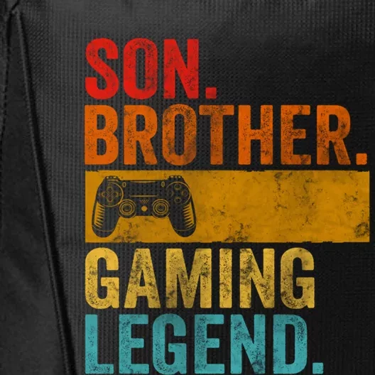 Funny Video Gamer Son Brother Gaming Legend Gift City Backpack