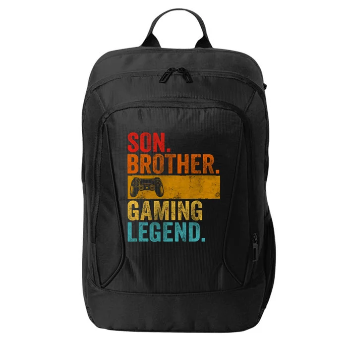 Funny Video Gamer Son Brother Gaming Legend Gift City Backpack