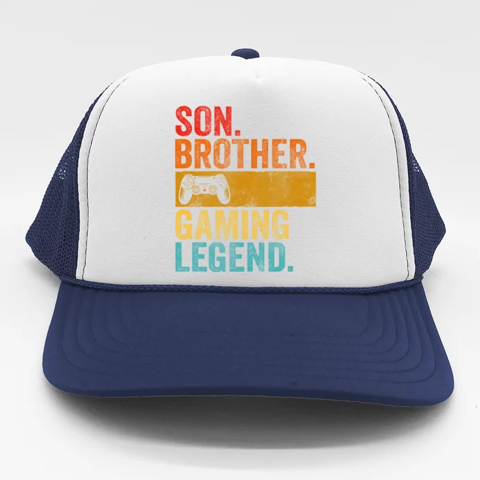 Funny Video Gamer Son Brother Gaming Legend Gift Trucker Hat