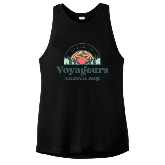 Family Vacation Gift Cute Gift Retro Voyageurs National Park Gift Ladies Tri-Blend Wicking Tank