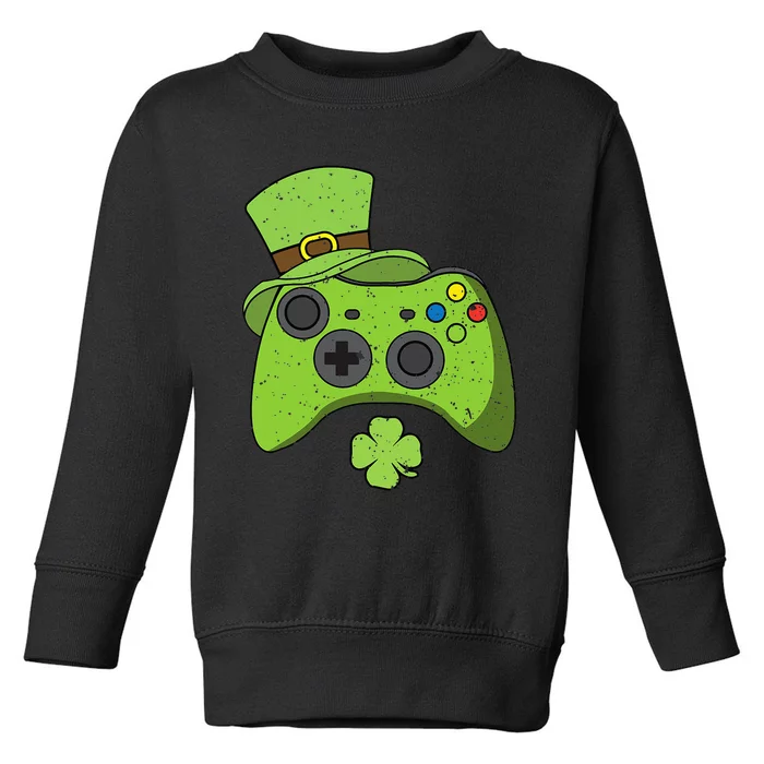 Funny Video Game Console St Patricks Day Gamers Toddler Sweatshirt