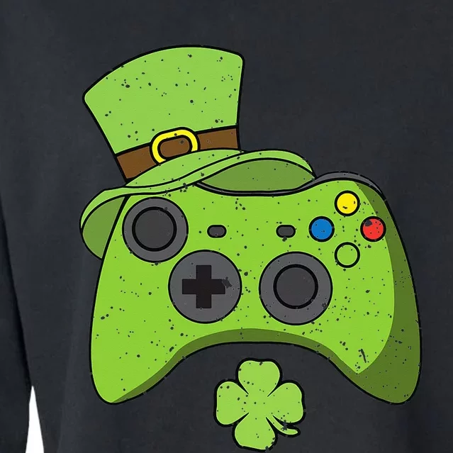 Funny Video Game Console St Patricks Day Gamers Cropped Pullover Crew