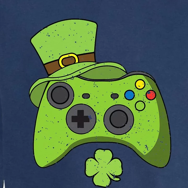 Funny Video Game Console St Patricks Day Gamers Garment-Dyed Sweatshirt