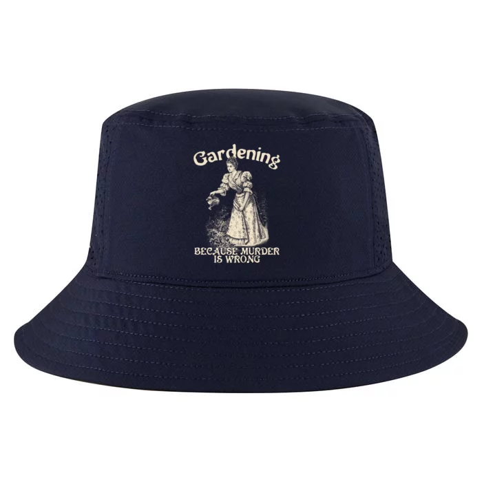 Funny Vintage Gardening Because Murder Is Wrong Gardening Plant Lover Cool Comfort Performance Bucket Hat