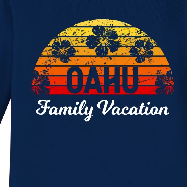 Family Vacation Hawaii Oahu Gift Baby Long Sleeve Bodysuit