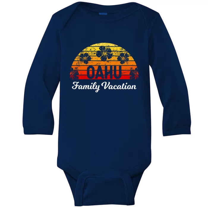 Family Vacation Hawaii Oahu Gift Baby Long Sleeve Bodysuit