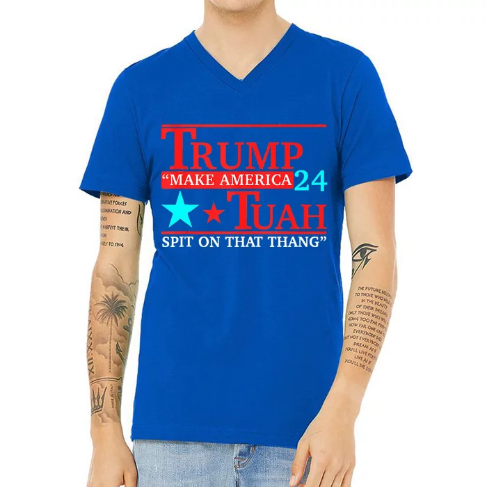 Funny Viral Humor Meme Video Girl 24 Trump Tua V-Neck T-Shirt