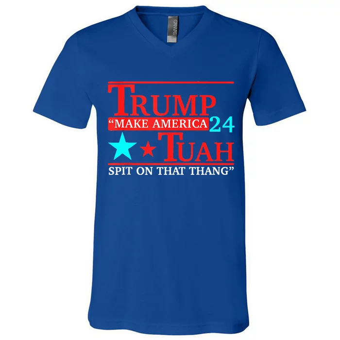 Funny Viral Humor Meme Video Girl 24 Trump Tua V-Neck T-Shirt