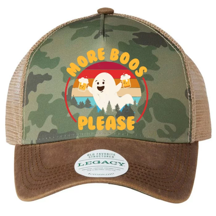 Funny Vintage Halloween More Boos Please Beer Lover Ghost Legacy Tie Dye Trucker Hat