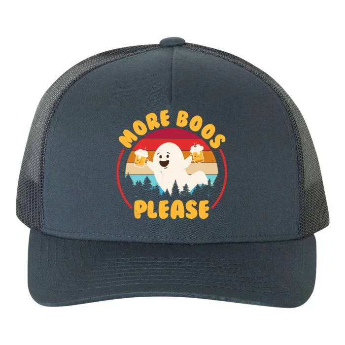 Funny Vintage Halloween More Boos Please Beer Lover Ghost Yupoong Adult 5-Panel Trucker Hat