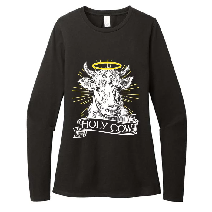 Funny Vintage Holy Cow Womens CVC Long Sleeve Shirt