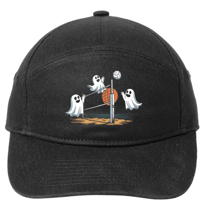 Funny Volleyball Halloween Ghostvolleyball Sports Lovers 7-Panel Snapback Hat