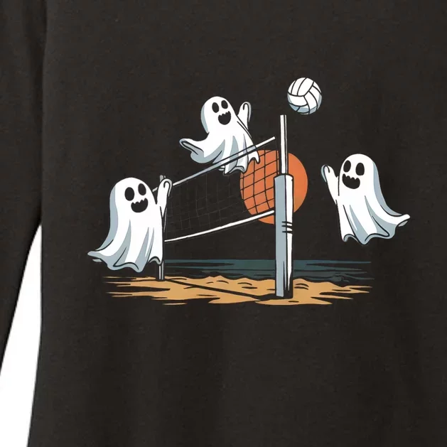 Funny Volleyball Halloween Ghostvolleyball Sports Lovers Womens CVC Long Sleeve Shirt