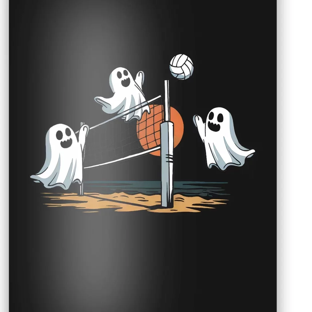 Funny Volleyball Halloween Ghostvolleyball Sports Lovers Poster