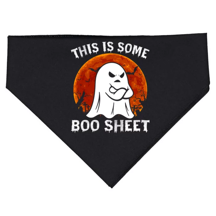 Funny Vintage Halloween Boo Ghost This Is Some Boo Sheet Gift USA-Made Doggie Bandana