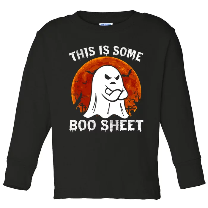 Funny Vintage Halloween Boo Ghost This Is Some Boo Sheet Gift Toddler Long Sleeve Shirt