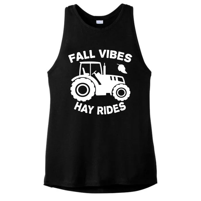 Fall Vibes Hay Rides Season Ladies Tri-Blend Wicking Tank