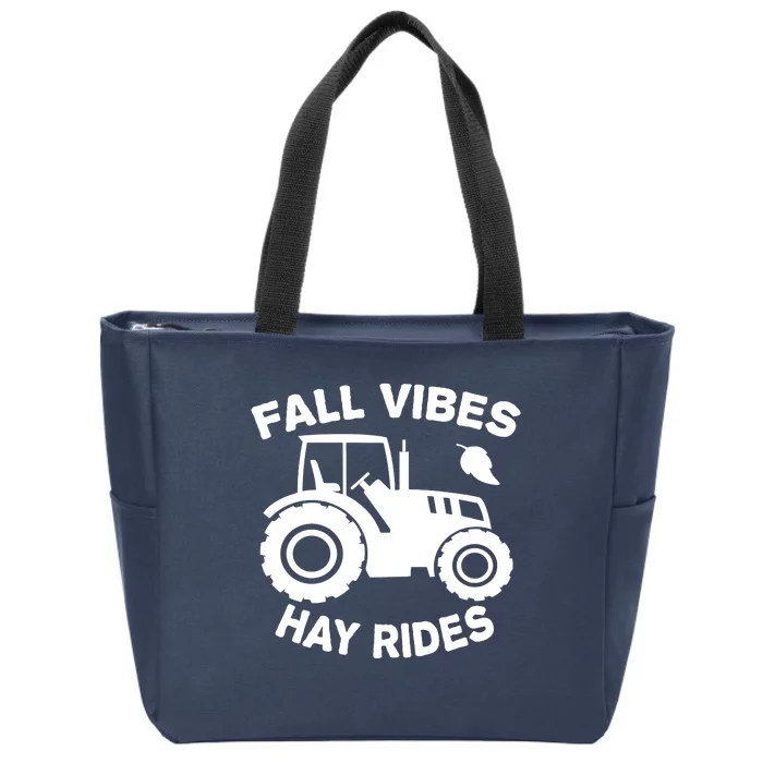 Fall Vibes Hay Rides Season Zip Tote Bag