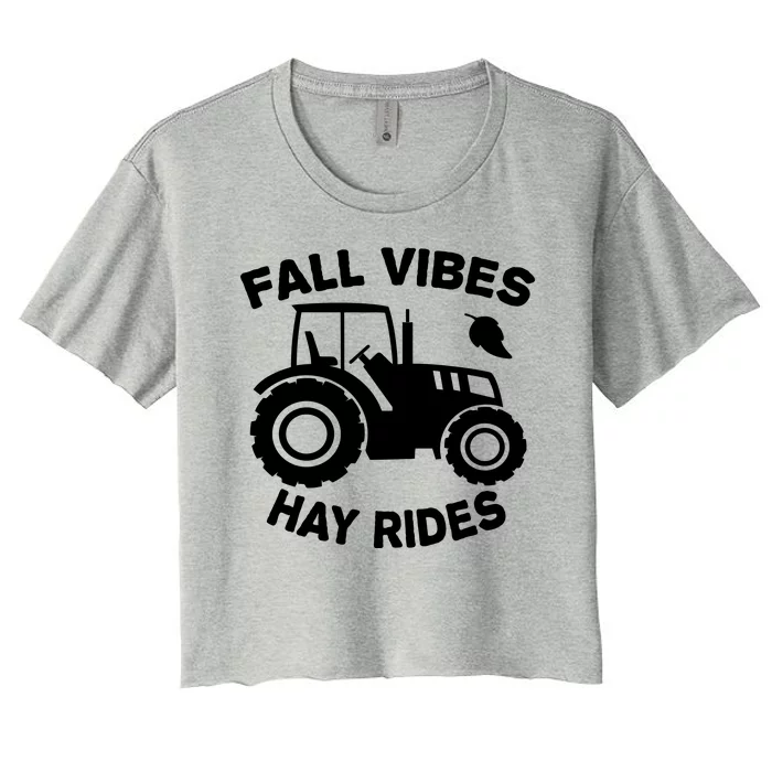 Fall Vibes Hay Rides Season Women's Crop Top Tee