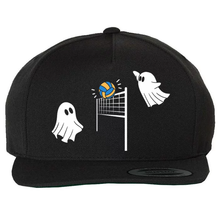 Funny Volleyball Halloween Ghost Volleyball Sports Lovers Wool Snapback Cap