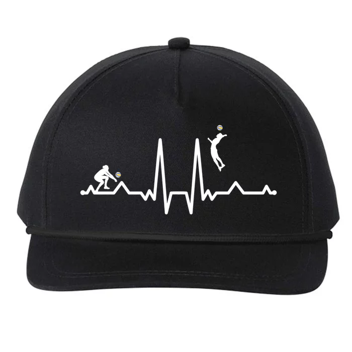 Funny Volleyball Heartbeat Gift For Lovers Snapback Five-Panel Rope Hat