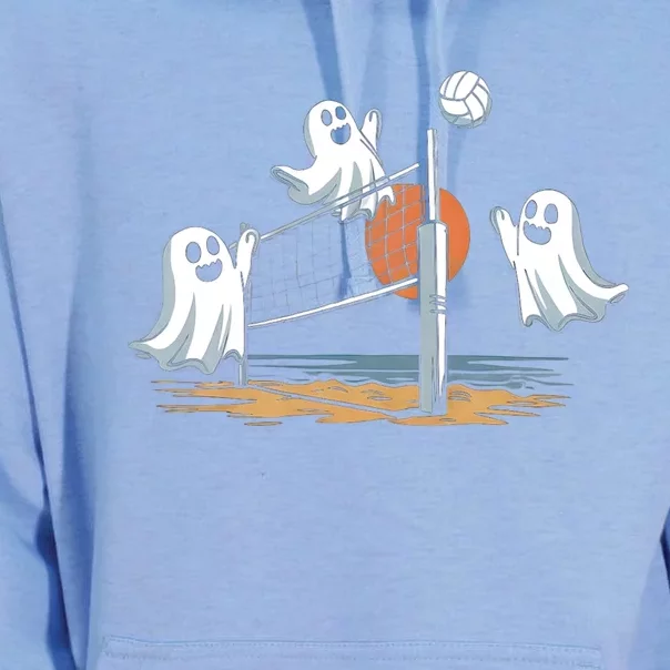 Funny Volleyball Halloween Ghost Volleyball Sports Lovers Unisex Surf Hoodie