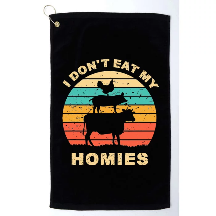 Funny Vegan I DonT Eat My Homies Vegetarian Vegan Vintage Platinum Collection Golf Towel