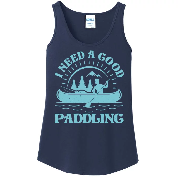 Funny Vintage I Need A Good Paddling Canoe Kayak Fan Ladies Essential Tank