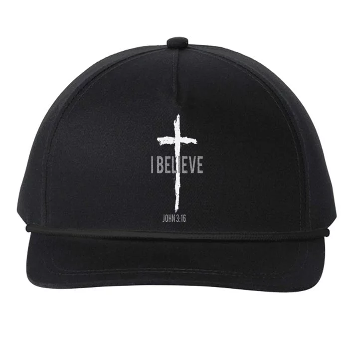 Funny Vintage I Believe John 3 16 Christian Snapback Five-Panel Rope Hat