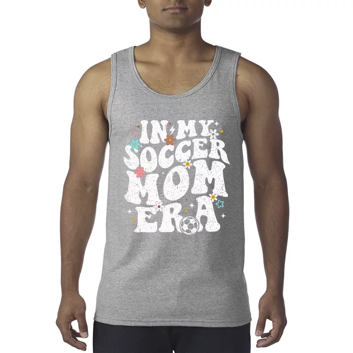 Funny vintage In My Soccer Mom Era Football Mama Groovy life Tank Top