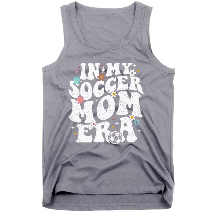 Funny vintage In My Soccer Mom Era Football Mama Groovy life Tank Top