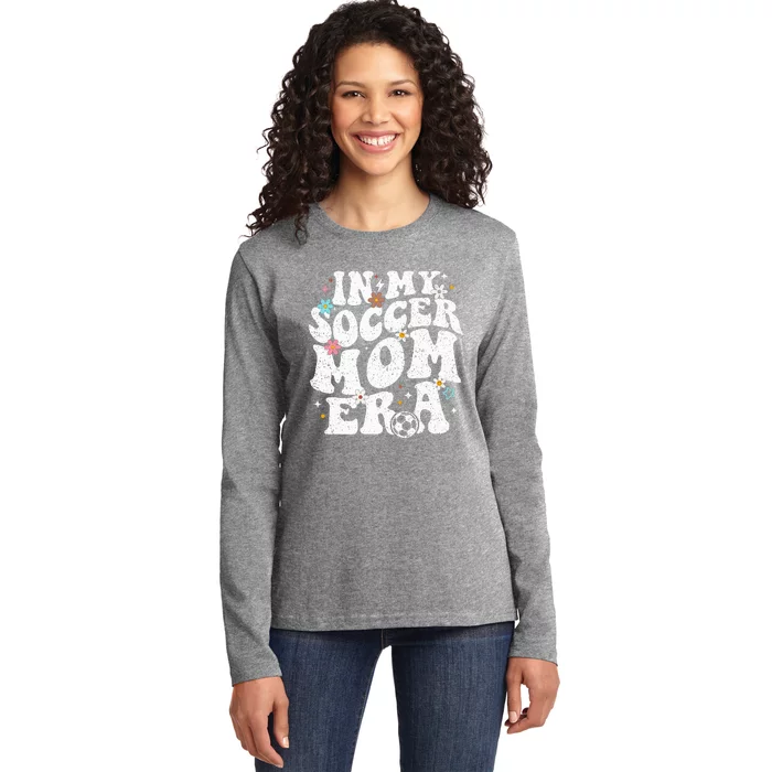 Funny vintage In My Soccer Mom Era Football Mama Groovy life Ladies Long Sleeve Shirt