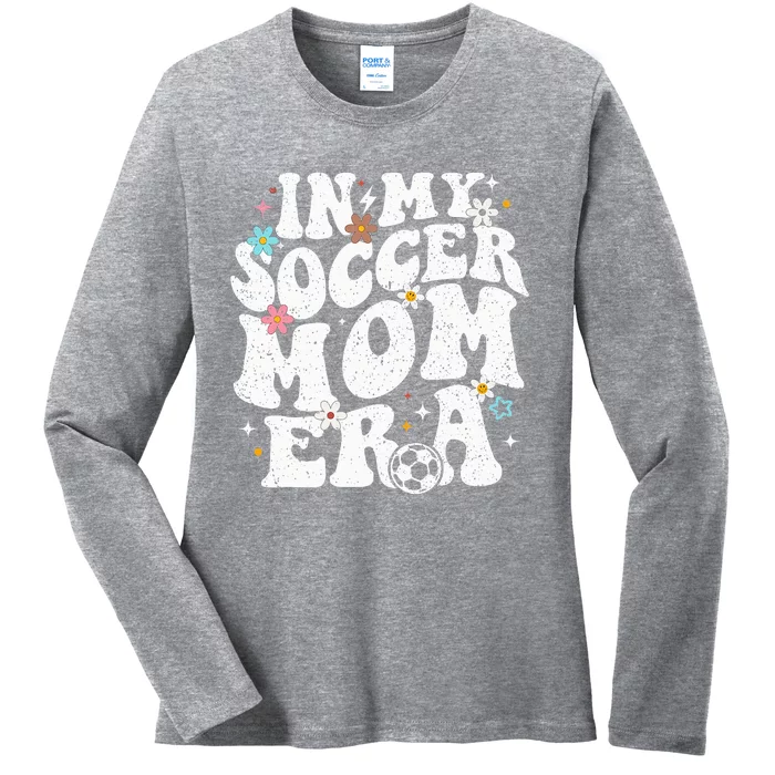 Funny vintage In My Soccer Mom Era Football Mama Groovy life Ladies Long Sleeve Shirt