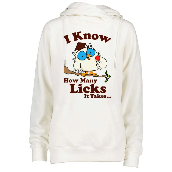 Funny Vintage I Know How Many Licks It Takes Womens Funnel Neck Pullover Hood