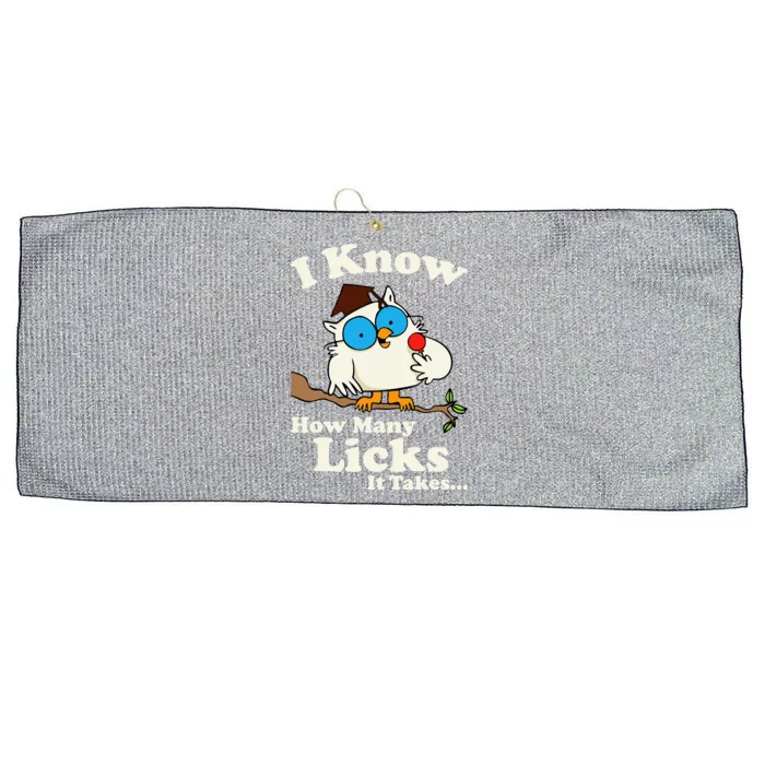 Funny Vintage I Know How Many Licks It Takes Large Microfiber Waffle Golf Towel