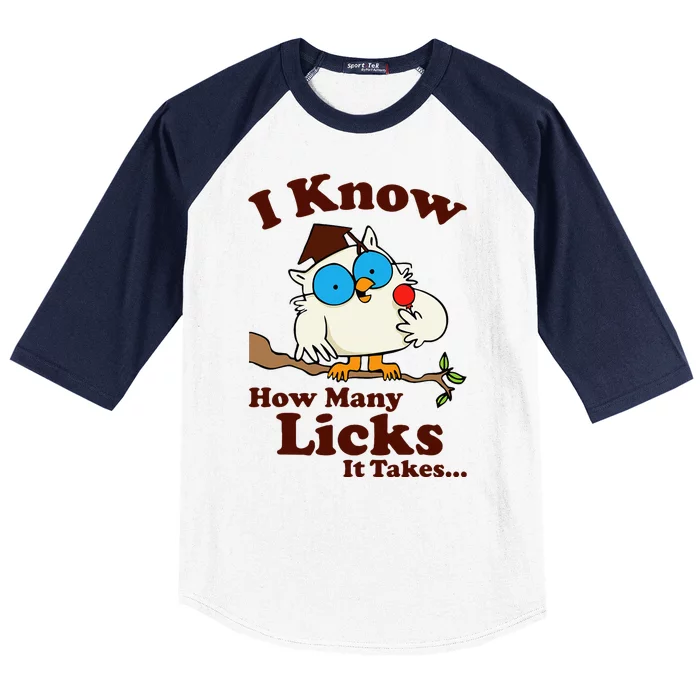 Funny Vintage I Know How Many Licks It Takes Baseball Sleeve Shirt