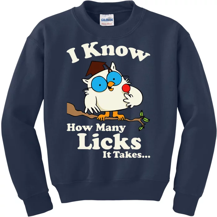 Funny Vintage I Know How Many Licks It Takes Kids Sweatshirt